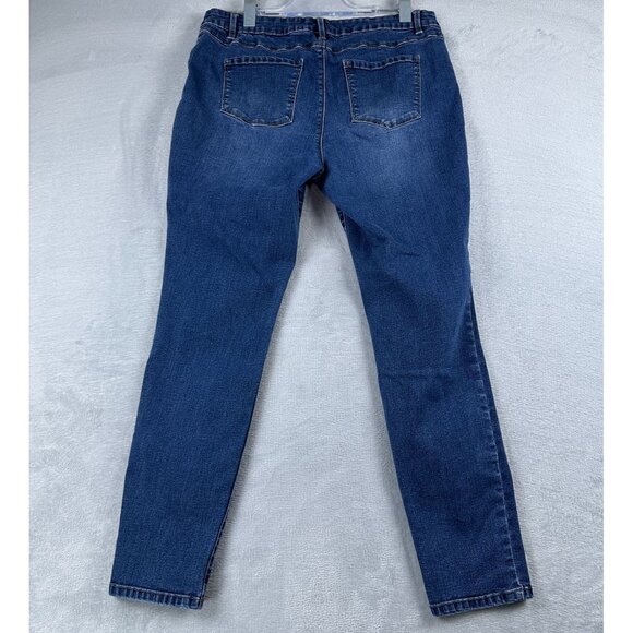 D Jeans Skinny Jeans Womens Size 14 Mid Rise Medium Wash Denim Stretch Blue - Picture 2 of 12